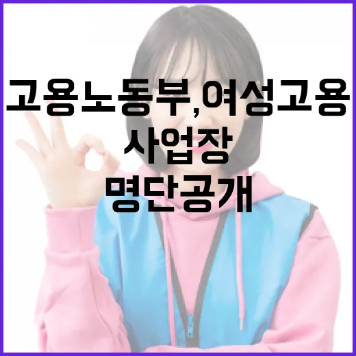 고용노동부, 여성고용 개선 미이행 사업장 명단 공개