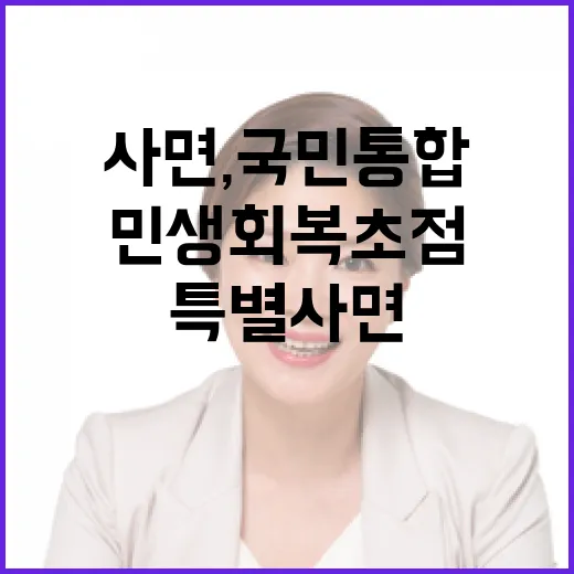 광복절 특별사면, 국민통합과 민생회복 초점