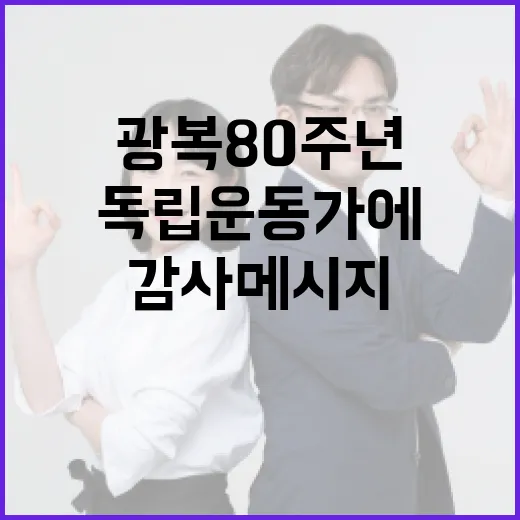 광복 80주년, 독립운동가에 감사 메시지 전한다