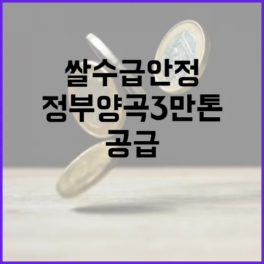 정부양곡 3만톤 대여 공급으로 쌀 수급 안정 추진