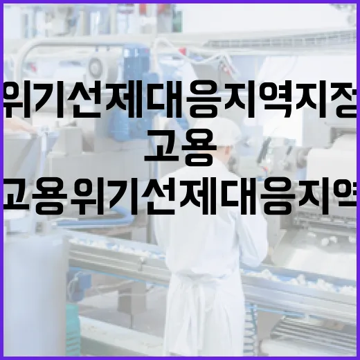 고용위기 선제대응지역 지정 여부 명확히