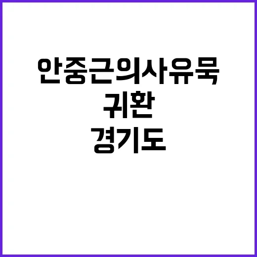 안중근 의사 유묵 귀환, 경기도의 역사적 결의