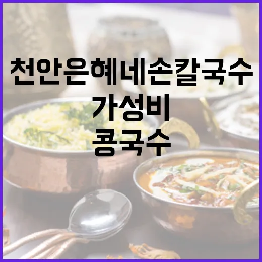 천안 은혜네 손칼국수, 가성비 콩국수 명소