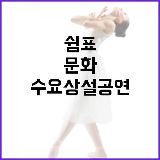 수요상설공연으로 만나는 문화의 쉼표