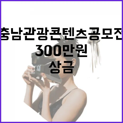 충남관광 콘텐츠 공모전, 300만원 상금 주목