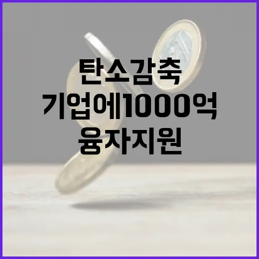 탄소감축 기업에 1000억 융자 지원 확대