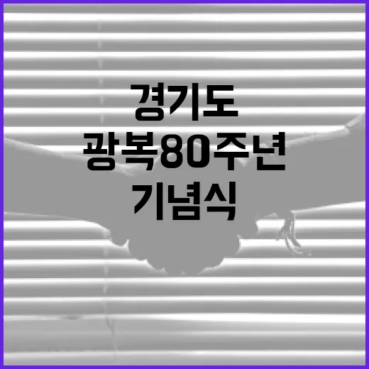 광복 80주년, 경기도에서 빛나는 기념식