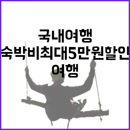 숙박비 최대 5만원 할인, 국내여행 활기