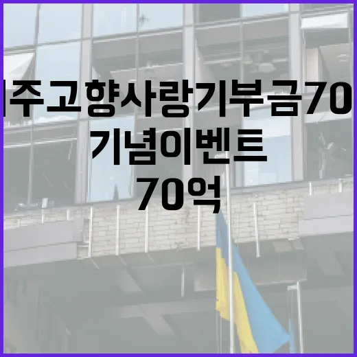 제주 고향사랑기부금 70억 돌파 기념 이벤트