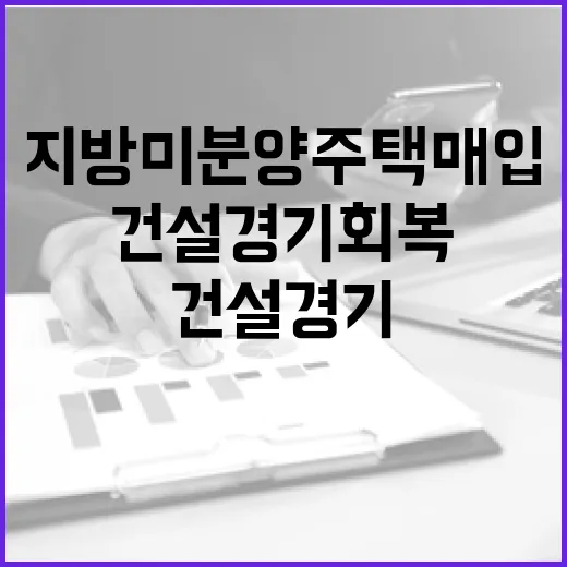 지방 미분양 주택 매입 확대, 건설경기 회복 기대