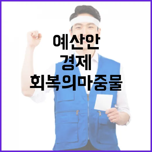 내년 예산안, 경제회복의 마중물