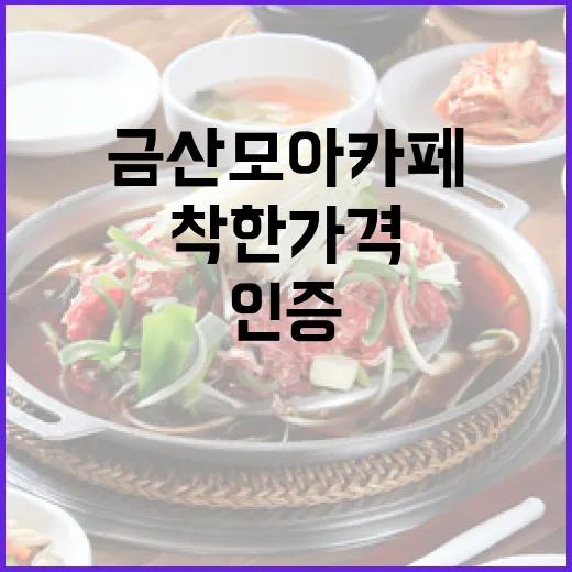 금산 모아카페, 착한가격 인증 아이스 아메리카노 2500원