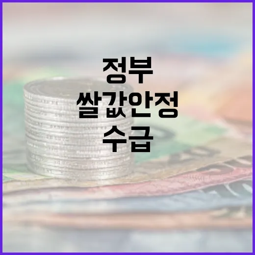 쌀값 안정 위한 정부 수급 대책 집중