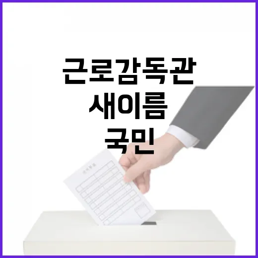 근로감독관 새 이름 공모, 국민과 함께