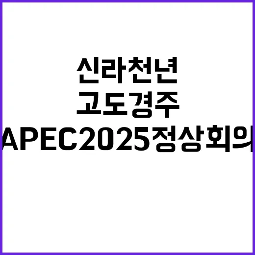 신라 천년 고도 경주서 APEC 2025 정상회의 개최