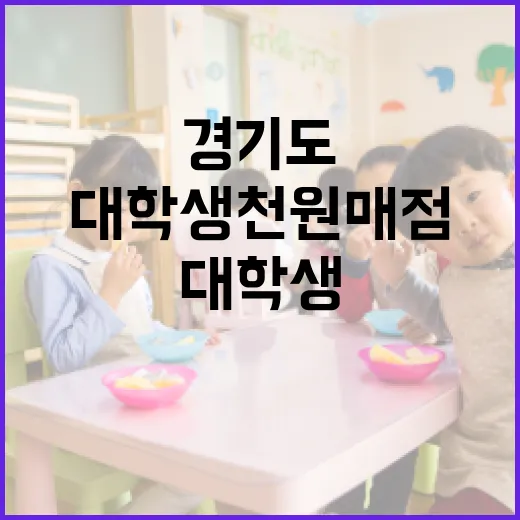 경기도 대학생 천원매점, 생활비 부담 덜다