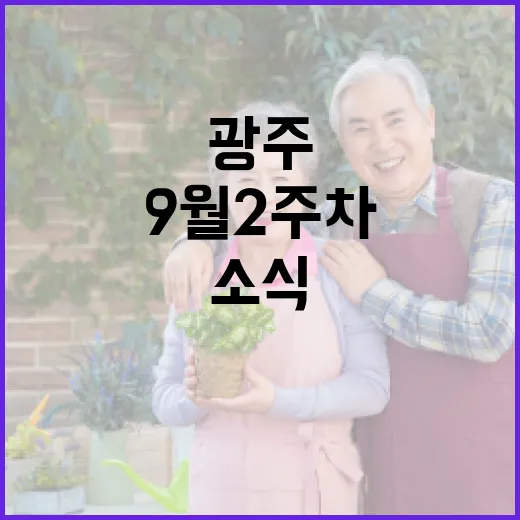 광주 9월 2주차 주목할 소식 총정리
