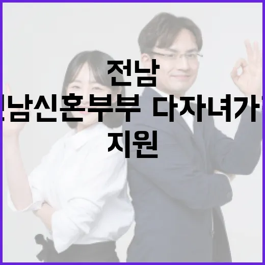 전남 신혼부부·다자녀가정 주거비 지원 확대