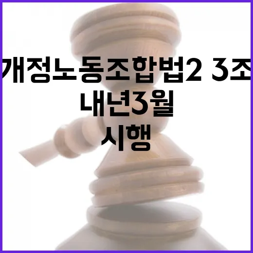 개정 노동조합법 2·3조 내년 3월 시행
