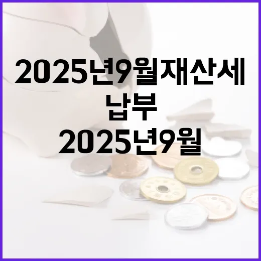 2025년 9월 재산세, 30일까지 납부 필수