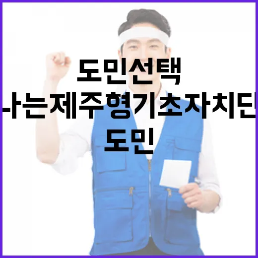 도민 선택으로 빛나는 제주형 기초자치단체