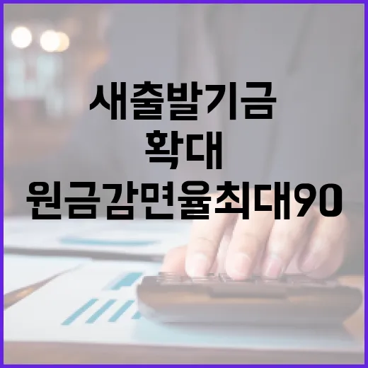 새출발기금 지원 확대, 원금 감면율 최대 90%