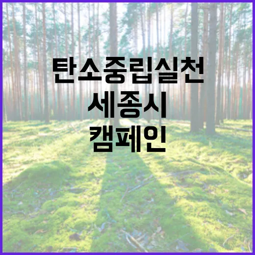 세종시 생활 속 탄소중립 실천 캠페인 집중 조명