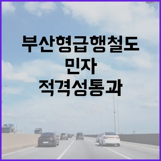 부산형 급행철도 민자사업 적격성 통과