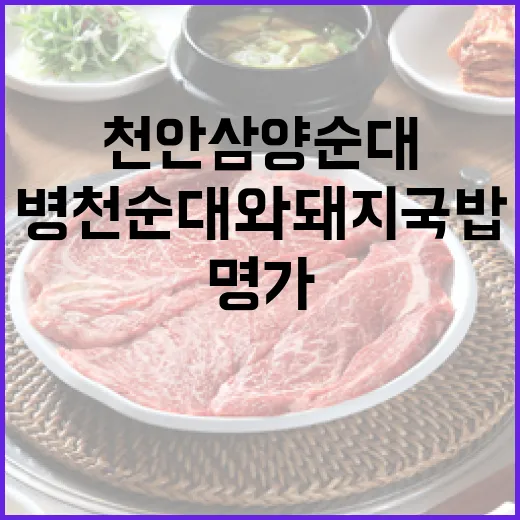 천안 삼양순대, 병천순대와 돼지국밥 명가