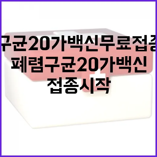 울산서 폐렴구균 20가 백신 무료접종 시작