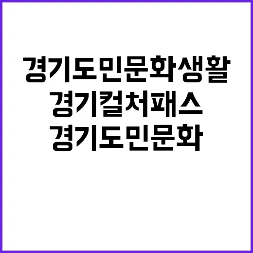 경기 컬처패스, 경…