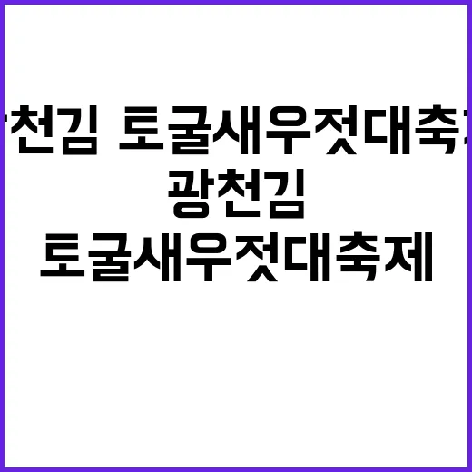 광천김·토굴새우젓 대축제 풍성한 가을
