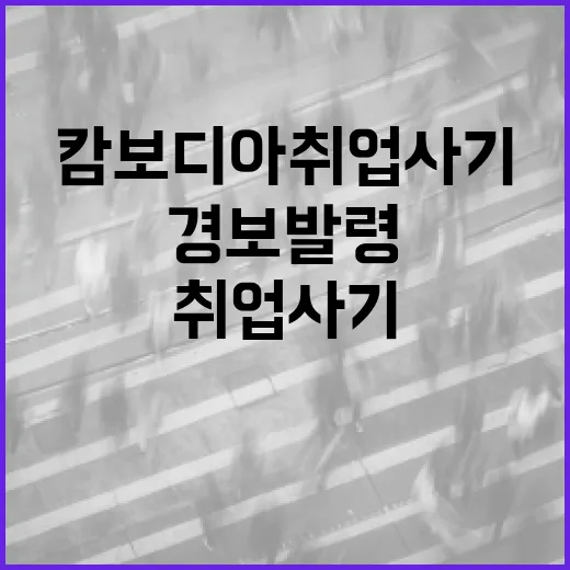캄보디아 취업사기 경보 발령