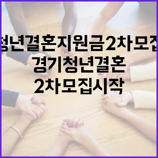 경기청년 결혼지원금 2차 모집 시작