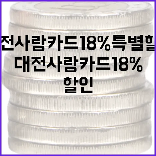 대전사랑카드 18% 특별 할인으로 지역경제 활력