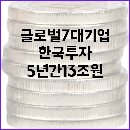 글로벌 7대 기업, 5년간 13조원 한국 투자 확정