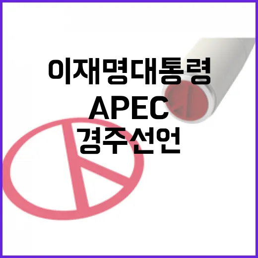 이재명 대통령, APEC 경주선언 채택 의미 강조