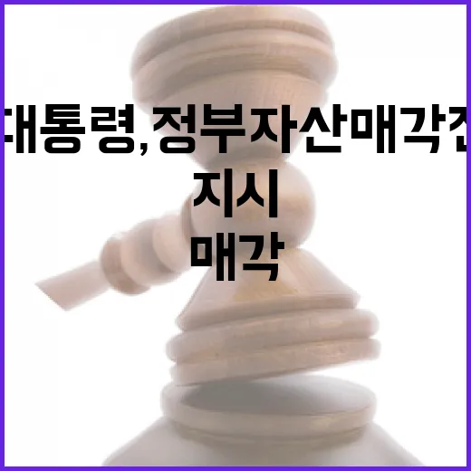 이재명 대통령, 정부자산 매각 전면 중단 긴급 지시