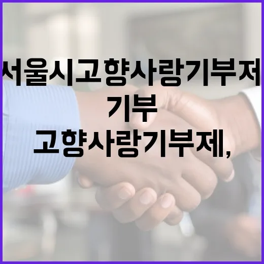 서울시 고향사랑기부제, 기부로 서울 응원하세요