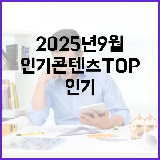 2025년 9월 세종시 인기 콘텐츠 TOP3