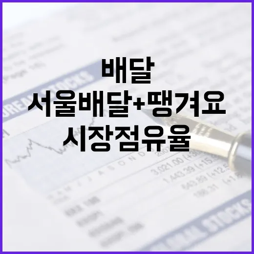 서울배달+땡겨요 시장 점유율 급성장
