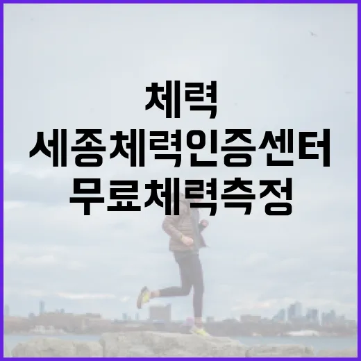 세종체력인증센터 무료 체력측정과 맞춤 운동처방