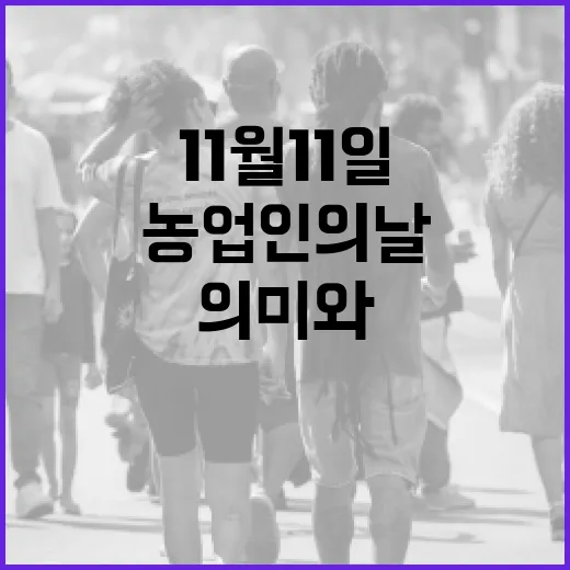 11월 11일, 농업인의 날 의미와 감사의 마음