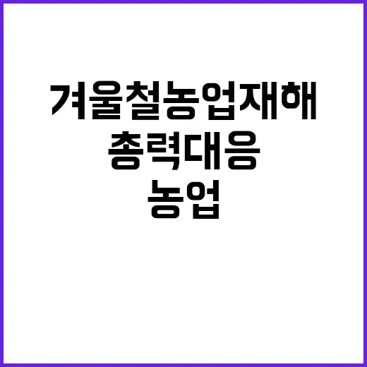 농식품부, 겨울철 …