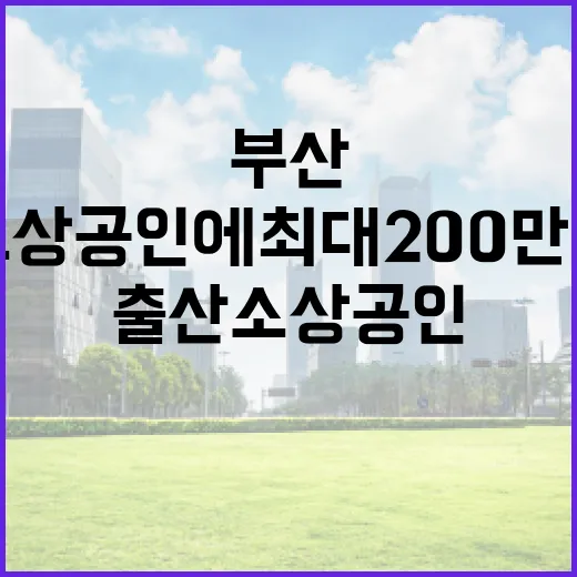부산 출산 소상공인에 최대 200만 원 지원