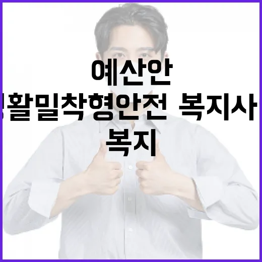 내년 예산안에 담긴 생활밀착형 안전·복지 사업
