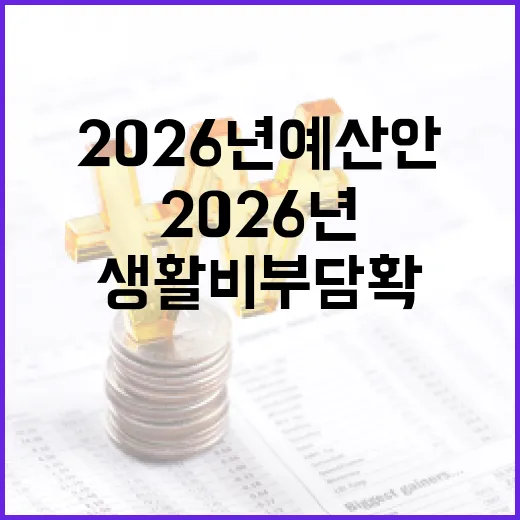 2026년 예산안, 생활비 부담 확 줄인다
