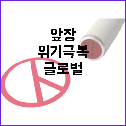 대한민국, 글로벌 위기 극복에 앞장선다