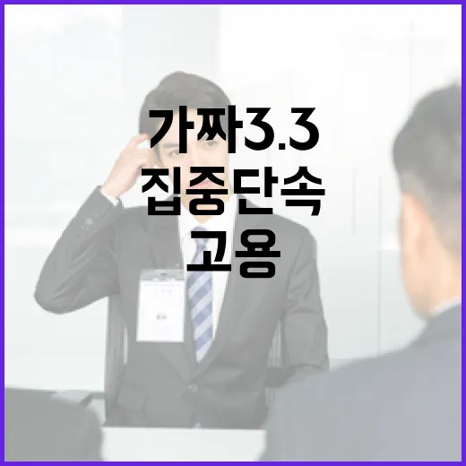 가짜 3.3 위장 고용 집중 단속 시작