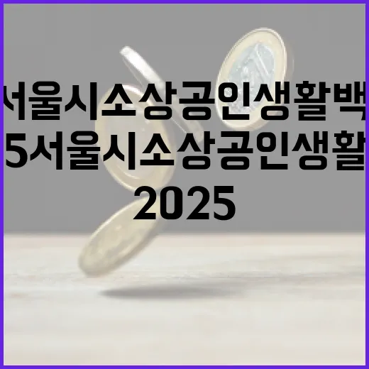2025 서울시 소상공인 생활백서 발간